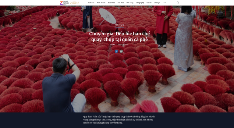 Trả lời phỏng vấn báo ZNews “Đến lúc hạn chế quay chụp ở quán cà phê!”